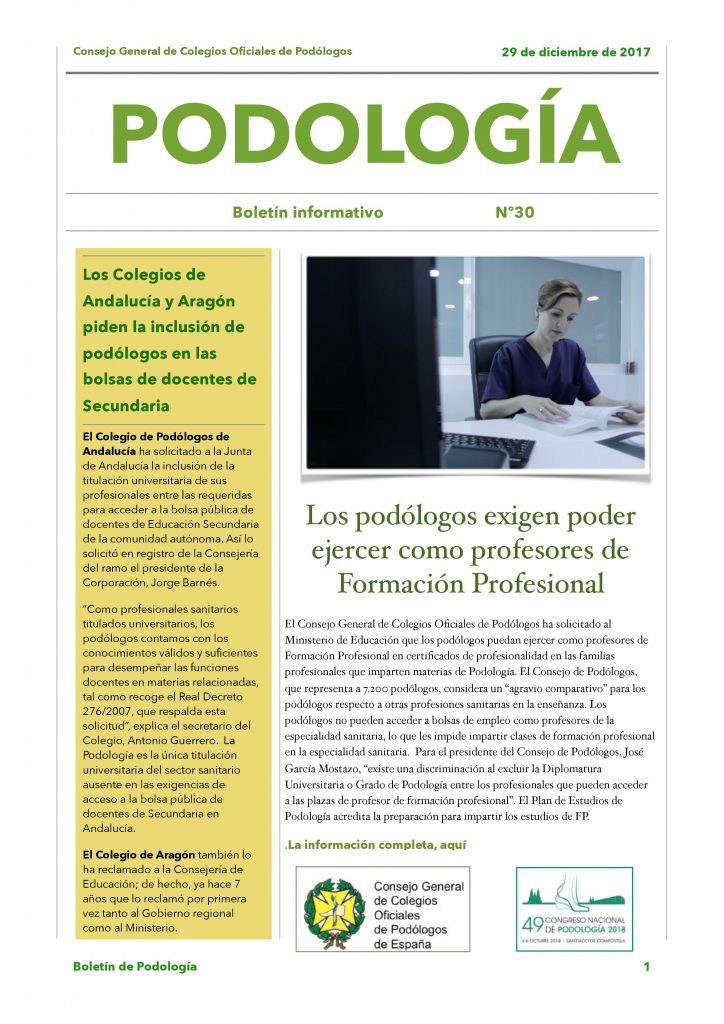 Boletín Informativo Nº 30 – Consejo General de Colegios 